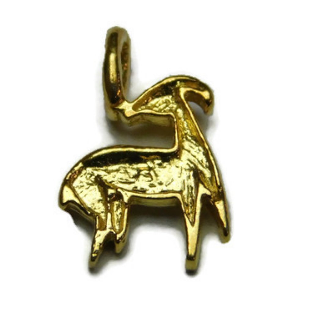 14k Yellow Gold Zodiac Aries Charm Pendant